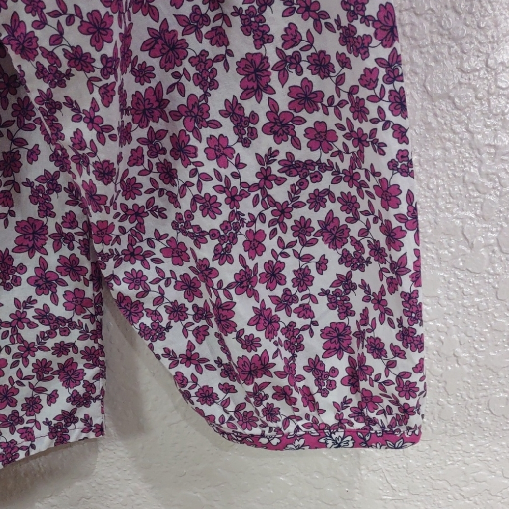 J.CREW , Size L,Floral Purple and White Blouse - Picture 6 of 16